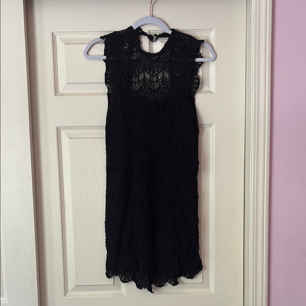 Free People Black Lace Sleeveless Dress